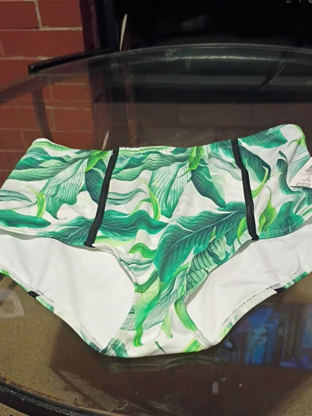 torrid Green Tropical Leaf High-Waist Swim Bottoms